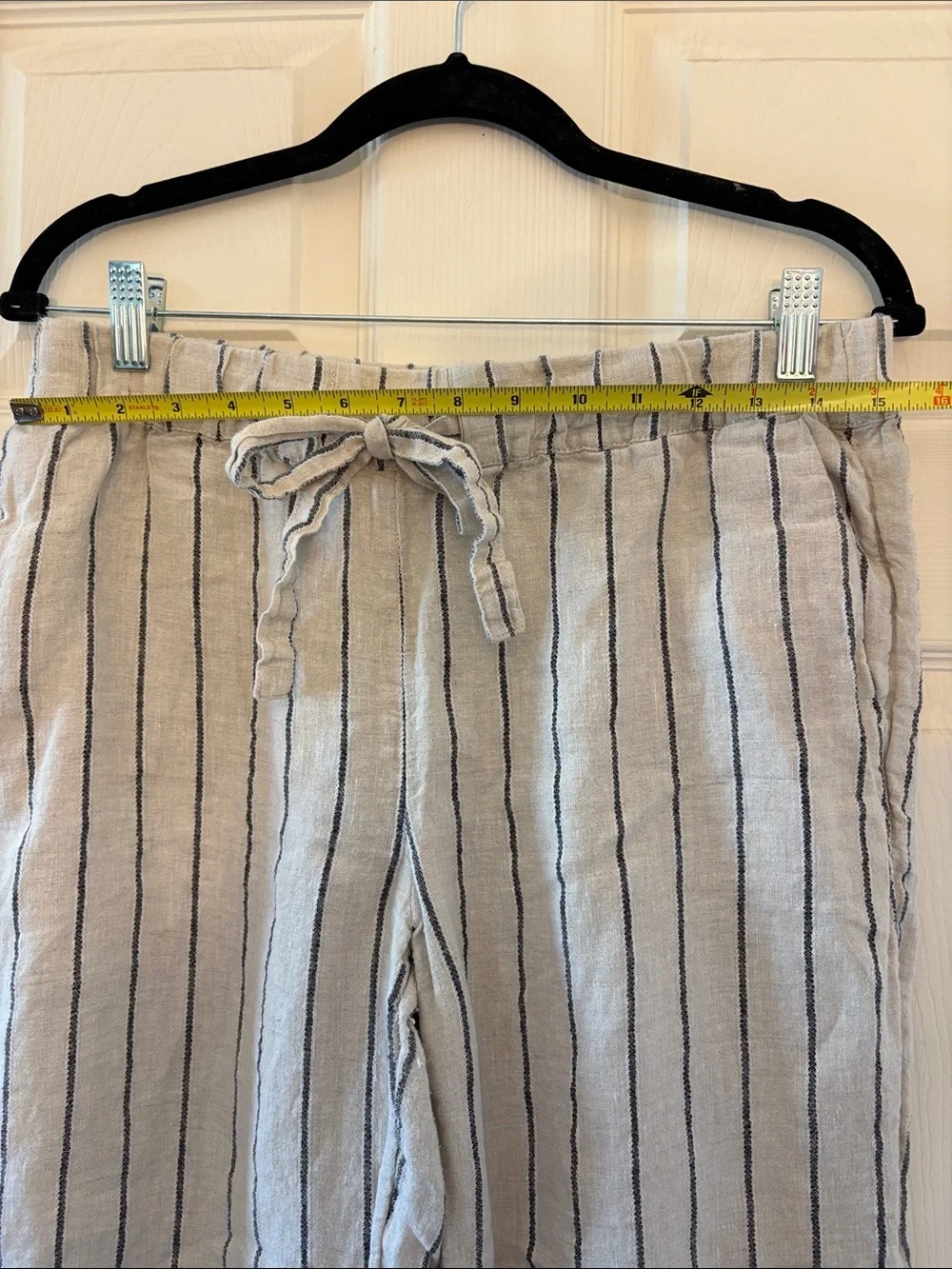 Mango Linen Striped Drawstring Pants - S - Picture 5 of 6